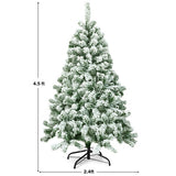 4.5 Feet Snow Flocked Artificial Christmas Tree with 400 Tips