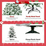 4.5 Feet Snow Flocked Artificial Christmas Tree with 400 Tips