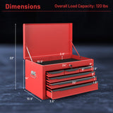 24 Inch Tool Chest Case with 6 Drawers and Top Storage for Garage Repair Shop & Warehouse-Red