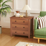 3 Drawer Dresser Chest of Drawers Bedside Table-Walnut