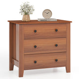 3 Drawer Dresser Chest of Drawers Bedside Table-Walnut