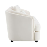 Mariko - Linen Sofa With 2 Toss Pillows - Beige by Couch.com