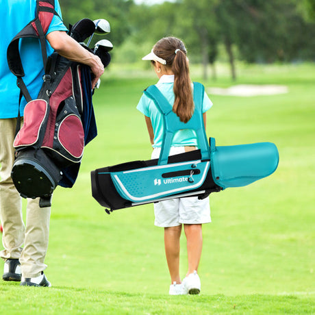 Junior Complete Golf Club Set for Kids with Rain Hood Right Hand Children Golf Age 8-10 Years Old-Blue