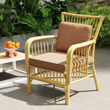 Set of 4 Outdoor Patio Cushion Set with Removable Covers-Brown