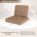 Set of 4 Outdoor Patio Cushion Set with Removable Covers-Brown