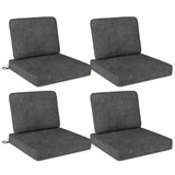 Set of 4 Outdoor Patio Cushion Set with Removable Covers-Gray