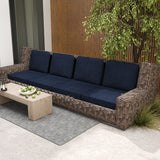 Set of 4 Outdoor Patio Cushion Set with Removable Covers-Navy
