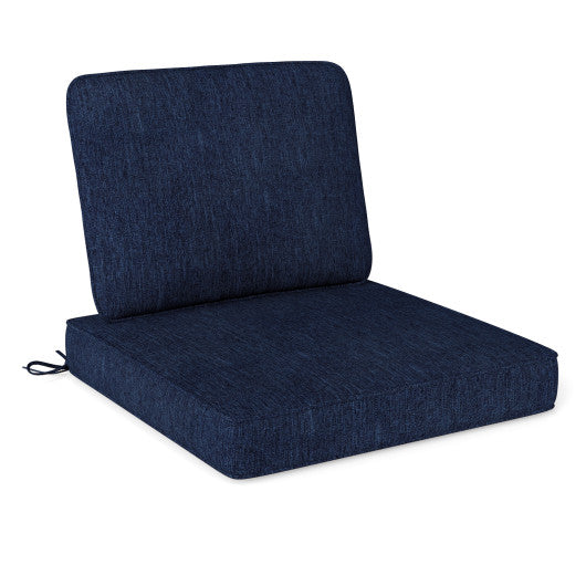 Set of 4 Outdoor Patio Cushion Set with Removable Covers-Navy