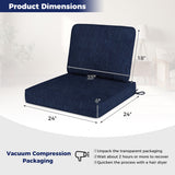 Set of 4 Outdoor Patio Cushion Set with Removable Covers-Navy