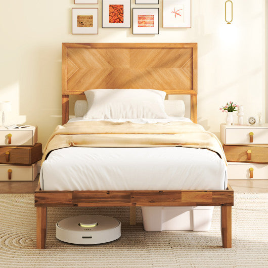 Twin/Full/Queen Size Bed Frame with Headboard and Storage Space-Twin Size
