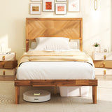 Twin/Full/Queen Size Bed Frame with Headboard and Storage Space-Twin Size