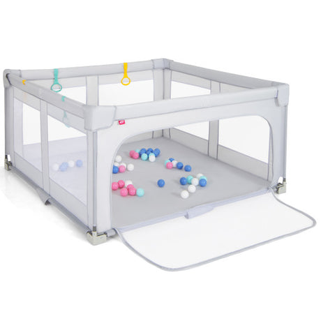 Large Baby Playpen BPA-Free Foldable Toddlers Safety Fence Play Yard with Zipper Gate-M