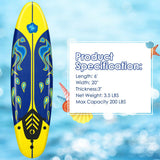 6 Feet Surfboard with 3 Detachable Fins-Yellow