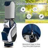 10.5 Inch Golf Stand Bag with 14 Way Full-Length Dividers and 7 Zippered Pockets-Navy