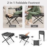 Modern Accent Sofa Chair with Folding Footrest and Side Pocket-Gray