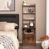 6-Tier Bookshelf with Charging Station and Cabinet