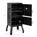 Vertical 2-tier Outdoor Barbeque Grill with Temperature Gauge